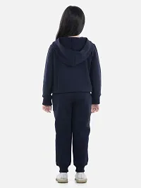Charming Navy Blue Cotton Jersey Printed Tracksuit For Girls-thumb1