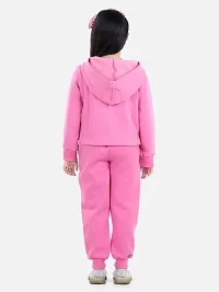 Charming Dark Pink Cotton Jersey Printed Tracksuit For Girls-thumb1