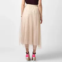 StyleStone Women's Beige Embroidered Pleated Skirt (3540PleatBeigeDot)-thumb1