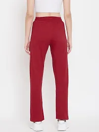 Elite Maroon Pure Cotton Solid Track Pant For Women-thumb1