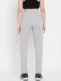 Elite Grey Pure Cotton Solid Track Pant For Women-thumb1