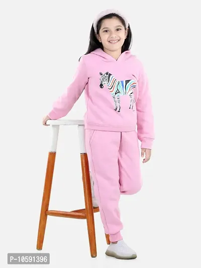 Charming Light Pink Cotton Jersey Printed Tracksuit For Girls-thumb4