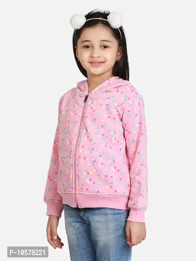 Fabulous Pink Pure Cotton Printed Jackets For Girls-thumb4