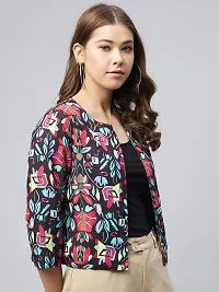 Stylish Multicolor Polyester Floral Print Shrugs For Women-thumb3