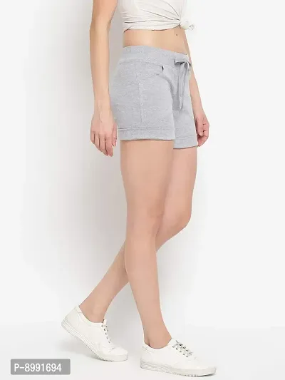 StyleStone Women's Light Grey Cotton Shorts (5036LGreyShorts34)-thumb4