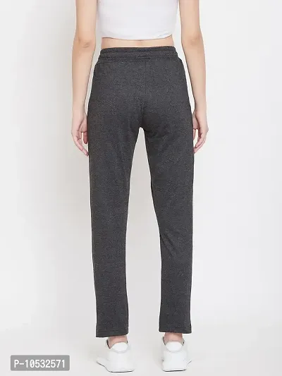 Elite Grey Pure Cotton Solid Track Pant For Women-thumb2