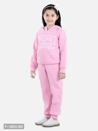 Charming Light Pink Cotton Jersey Printed Tracksuit For Girls-thumb3
