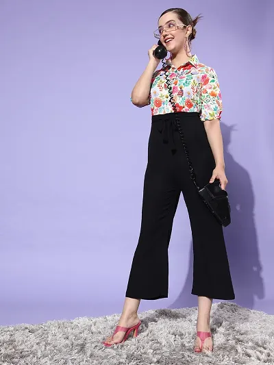 Stylish Polyester Printed Jumpsuit For Women