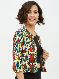 Stylish Multicolor Polyester Printed Shrugs For Women-thumb4