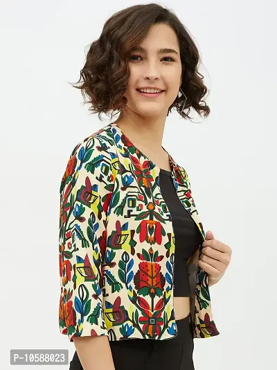 Stylish Multicolor Polyester Printed Shrugs For Women-thumb5