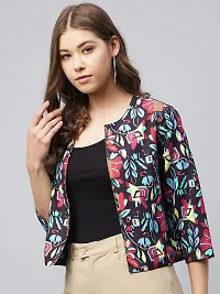 Stylish Multicolor Polyester Floral Print Shrugs For Women-thumb2