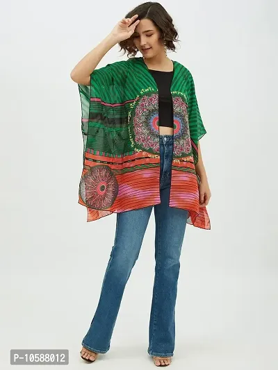 Stylish Multicolor Polyester Printed Shrugs For Women-thumb3