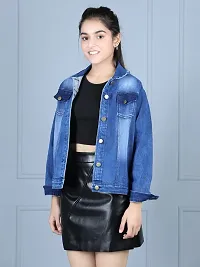 Fabulous Blue Denim Solid Jackets For Girls-thumb2