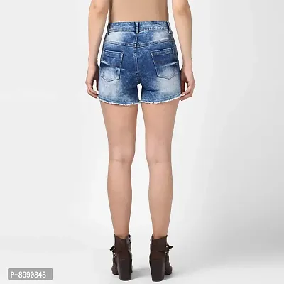 StyleStone Women's Denim Blue Washed Shorts (3600ShortsWash34)-thumb2