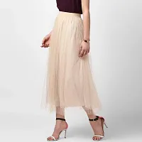 StyleStone Women's Beige Embroidered Pleated Skirt (3540PleatBeigeDotM)-thumb3