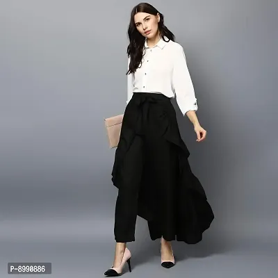 StyleStone (3400BlkSkrtPantsS) Women's Rayon Black Skirt Pants-thumb2