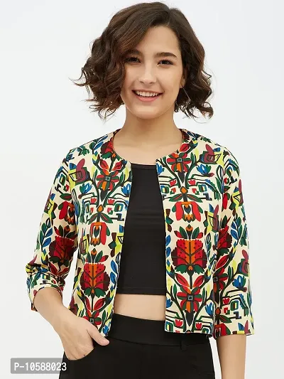 Stylish Multicolor Polyester Printed Shrugs For Women-thumb0