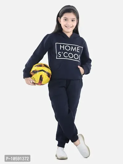 Charming Navy Blue Cotton Jersey Printed Tracksuit For Girls-thumb4