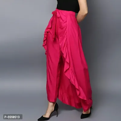 StyleStone Women's Rayon Skirt Pants, Fuchsia-thumb4