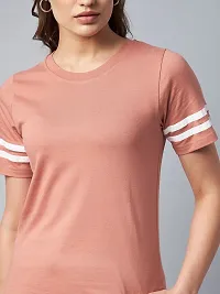 Stylish Pink Cotton Solid Sports Top with Bottom Set For Women-thumb3