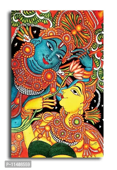 PIXELARTZ Canvas Painting - Kerala Mural Painting - Radha Krishna