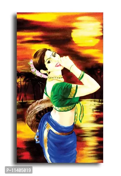 PIXELARTZ Canvas Painting - Indian Fisher Woman-thumb0