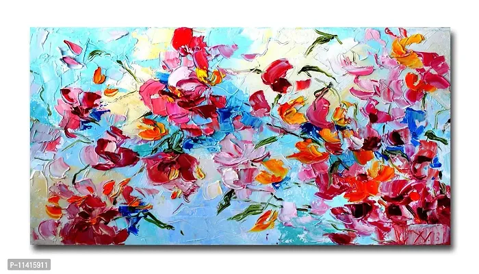 PIXELARTZ Canvas Painting Abstract Floral Oil Painting Modern Art Painting for Home Decor ( Without Frame )