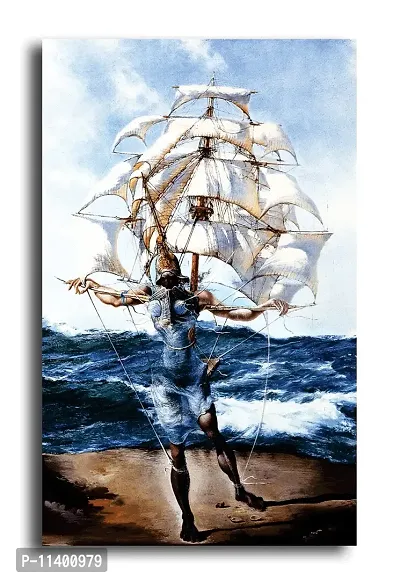 PIXELARTZ Canvas Painting - The Ship - Salvador Dali