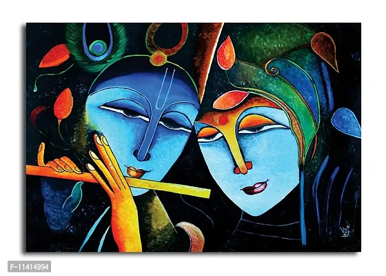 PIXELARTZ Canvas Painting - When in Love with God - Krishna Paintings - Modern Art Paintings - Paintings for Home Decor - Paintings for Drawing Room - Wall Paintings for Bedroom - Paintings for Living Room - Canvas Paintings for Wall - Without Frame.