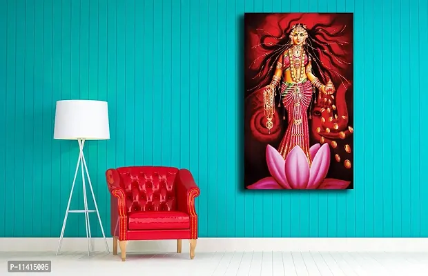 PIXELARTZ Canvas Painting - Lakshmi - The Goddess of Abundance - Religious Canvas Paintings - Paintings for Home Decor - Paintings for Drawing Room - Wall Paintings for Bedroom - Paintings for Living Room - Canvas Paintings for Wall - Without Frame.