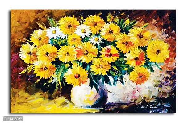 PIXELARTZ Canvas Paintings - Vase With Flowers Still Life Art - Without Frame - Modern Art Paintings - Paintings for Home Decor - Paintings for Drawing Room - Wall Paintings for Bedroom - Paintings for Living Room - Canvas Paintings for Wall.