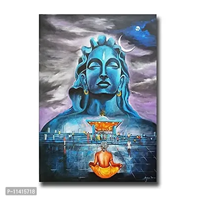 PIXELARTZ Canvas Painting Mahadev Modern Art Painting for Home Decor ( Without Frame )
