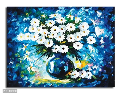 PIXELARTZ Canvas Painting - Flower - Palette Knife Oil Painting - Without Frame-thumb0