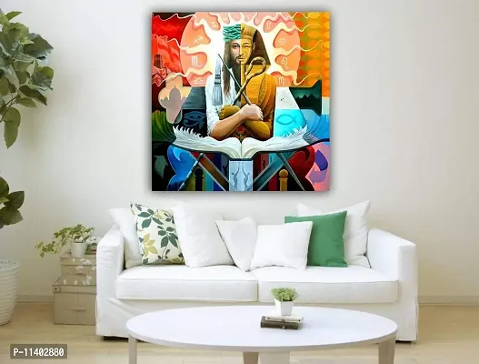 PIXELARTZ Canvas Painting - Jesus & Sphinx - Relgious Canvas Art-thumb2