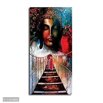 PIXELARTZ Canvas Paintings - Buddha And Monk Child - Without Frame - Modern Art Paintings - Paintings for Home Decor - Paintings for Drawing Room - Wall Paintings for Bedroom - Paintings for Living Room - Canvas Paintings for Wall.