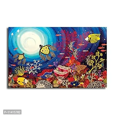 PIXELARTZ Canvas Painting Under The Sea Life Modern Art Painting for Home Decor ( Without Frame )