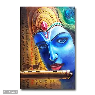 PIXELARTZ Canvas Painting Shree Krishna With Flute Modern Art Painting for Home Decor ( Without Frame )