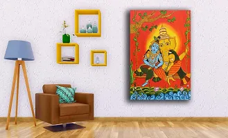 PIXELARTZ Canvas Painting Shree Krishna And Shree Ganesh Modern Art Painting for Home Decor ( Without Frame )-thumb1