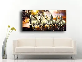 PIXELARTZ Canvas Painting Seven Horses Modern Art Painting for Home Decor ( Without Frame )-thumb1