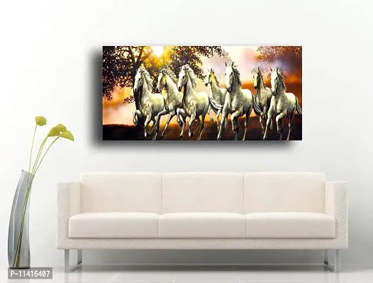 PIXELARTZ Canvas Painting Seven Horses Modern Art Painting for Home Decor ( Without Frame )-thumb2