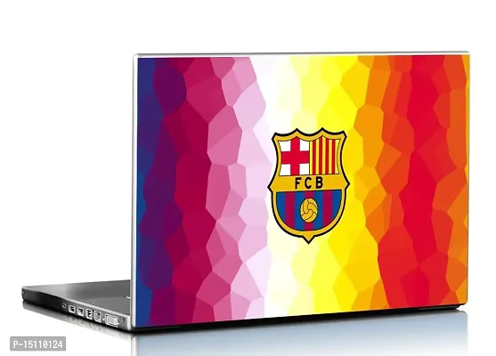 PIXELARTZ Laptop Skin - FCB - Barcelona Logo - HD Quality-12 Inches - Multi-Colour-thumb0