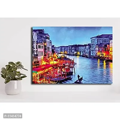 PIXELARTZ Canvas Paintings - Europe City Street Sunset - Without Frame - Modern Art Paintings - Paintings for Home Decor - Paintings for Drawing Room - Wall Paintings for Bedroom - Paintings for Living Room - Canvas Paintings for Wall.-thumb2