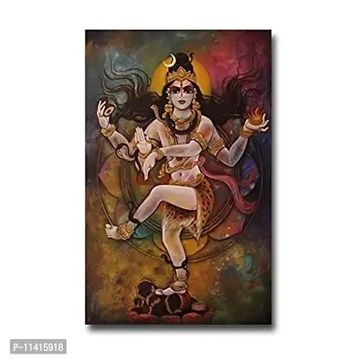 PIXELARTZ Canvas Painting Shiva in Tandav Mudra Modern Art Painting for Home Decor ( Without Frame )