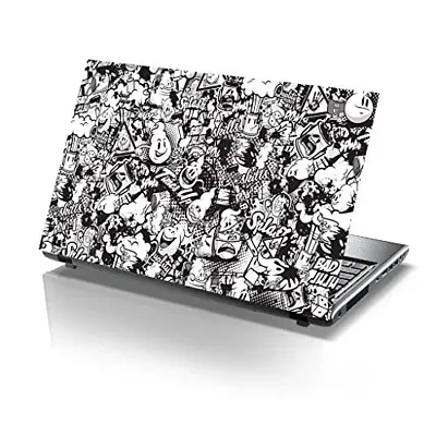 PIXELARTZ Pixel Artz Laptop Skin - Graffiti - Black  White - Stickers - HD Quality - 15.6 inches