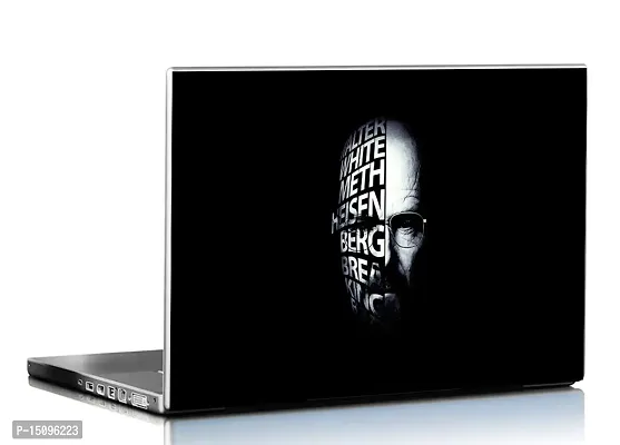 PIXELARTZ Laptop Skins Breaking Bad Typographic Walter White 15.6 Inches Laptop Skins/Stickers for Dell-Lenovo-Acer-HP (7079)