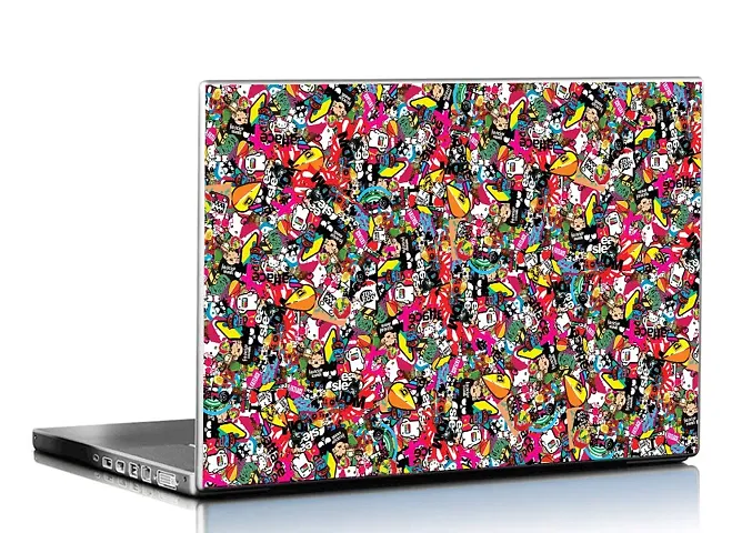 PIXELARTZ Laptop Skins Graffiti Stickers Collage 15.6 Inches Laptop Skins/Stickers for Dell Lenovo Acer HP