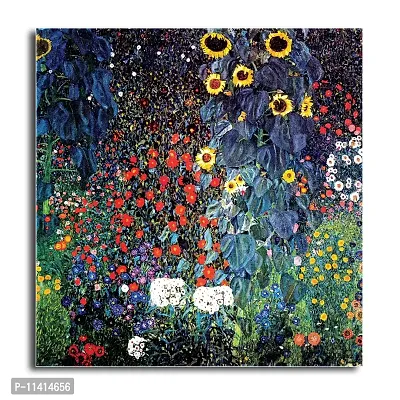 PIXELARTZ Canvas Painting - Gustav Klimt - Farm Garden with Sunflowers - Without Frame