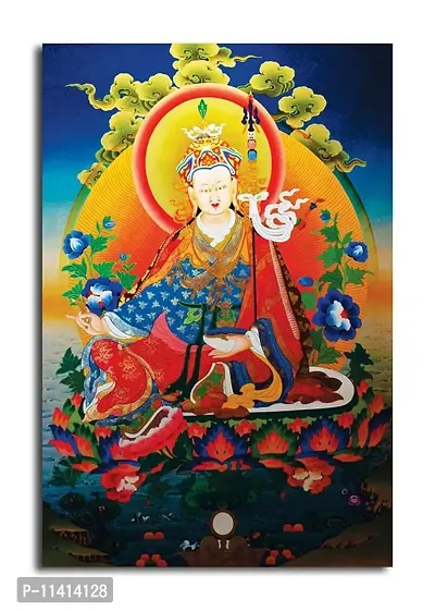 PIXELARTZ Canvas Painting - Lord Padmasambhava - Tibetan Buddhist Art - Paintings for Home Decor - Paintings for Drawing Room - Wall Paintings for Bedroom - Paintings for Living Room - Canvas Paintings for Wall - Without Frame.