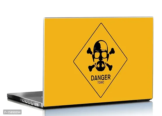PIXELARTZ Laptop Skins Breaking Bad Walt Danger Toxic Sign 15.6 Inches Laptop Skins/Stickers for Dell-Lenovo-Acer-HP (4085)