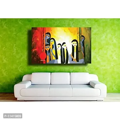 PIXELARTZ Canvas Painting - Contemporary Indian Figurative Painting - Paintings for Home Decor - Paintings for Drawing Room - Wall Paintings for Bedroom - Paintings for Living Room - Canvas Paintings for Wall - Without Frame.